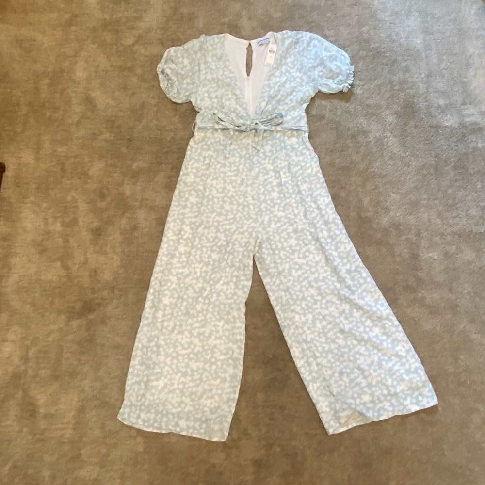 Blue and White Floral Anthroplogie Jumper